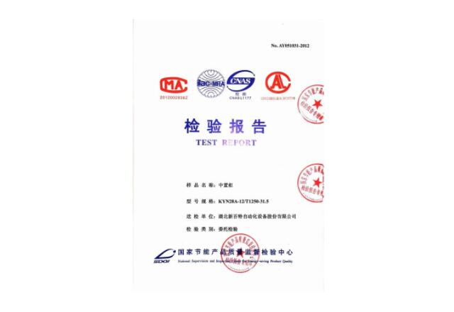 KYN28-12高壓開關柜型式試驗報告